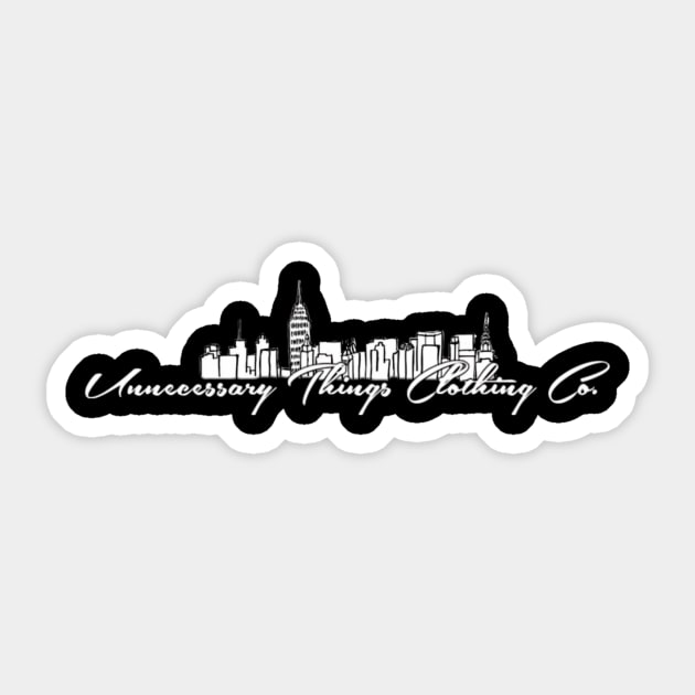 Unnecessary Things - Cursive V Sticker by Lou Johnson